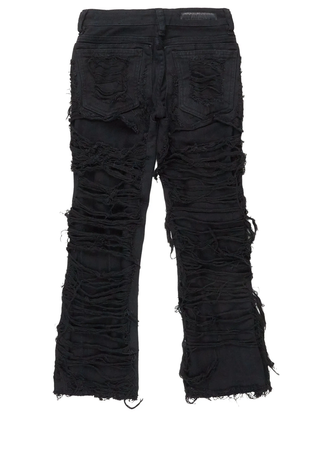 Girls Concetta Jet Black Stacked Flare Jean