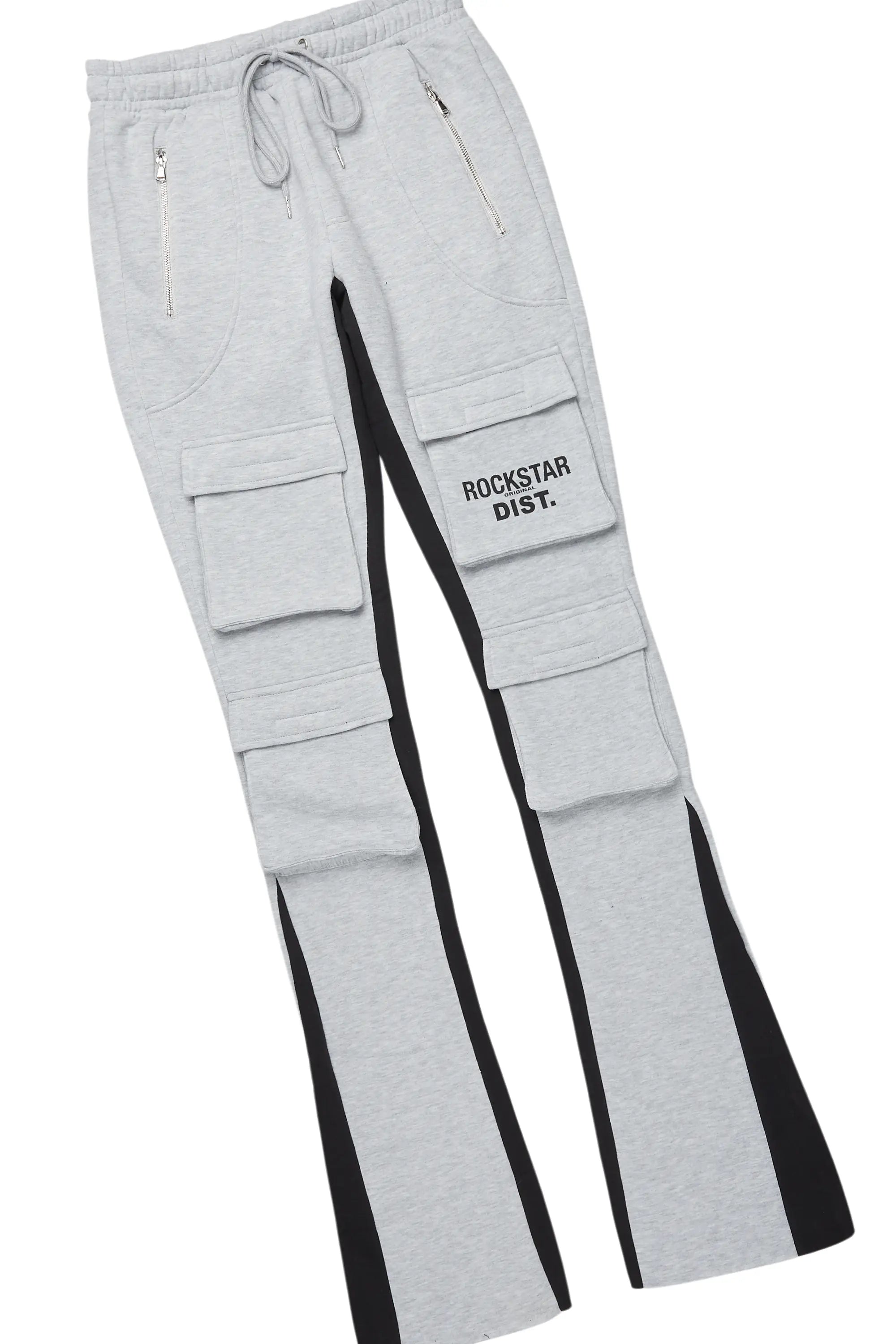 Antoon Heather Grey T-Shirt/Stacked Flare Track Set