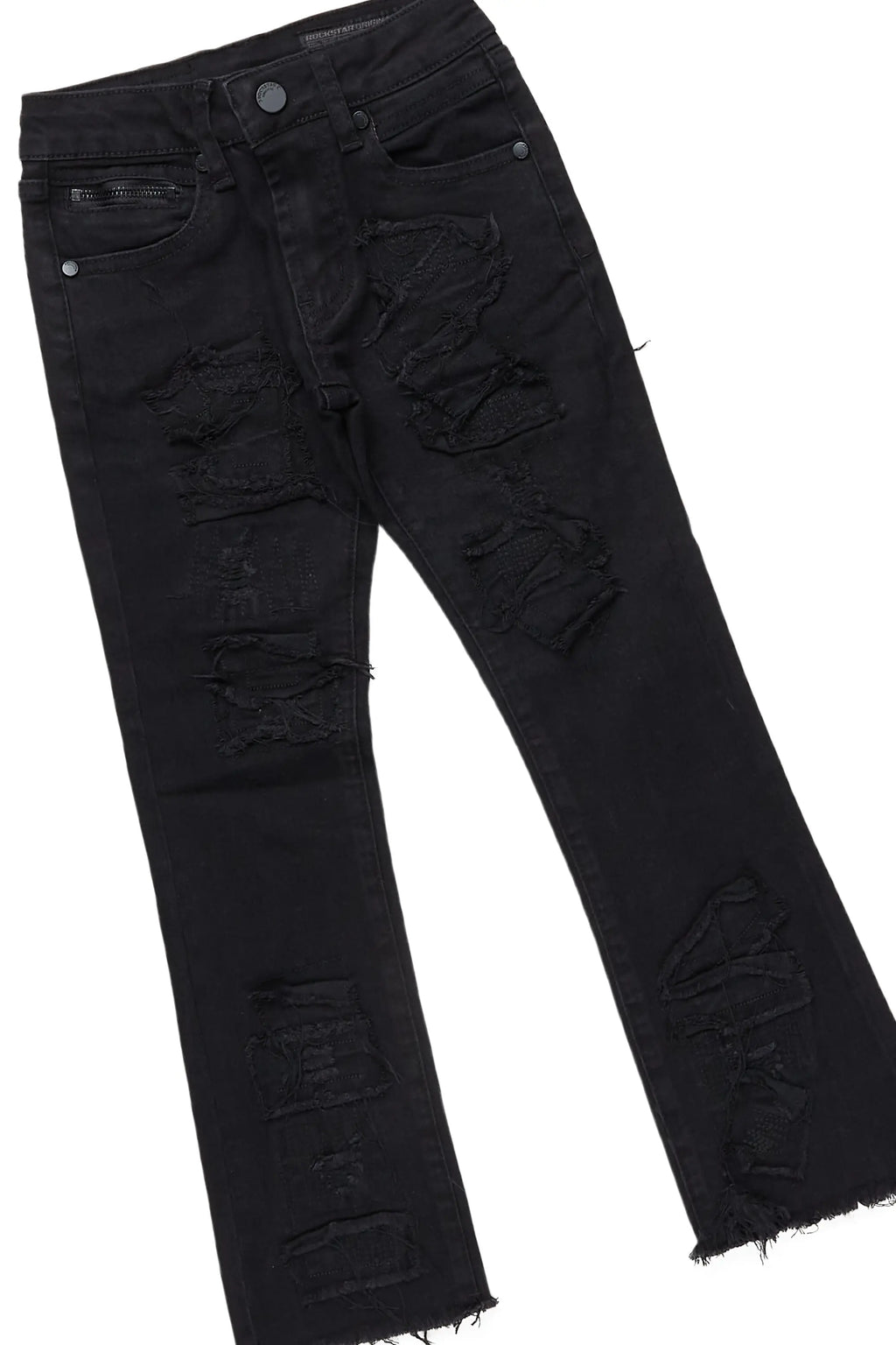 Boys Amos Heather Grey T-Shirt/Stacked Flare Jean Set