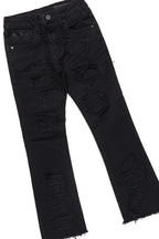 Boys Amos Heather Grey T-Shirt/Stacked Flare Jean Set