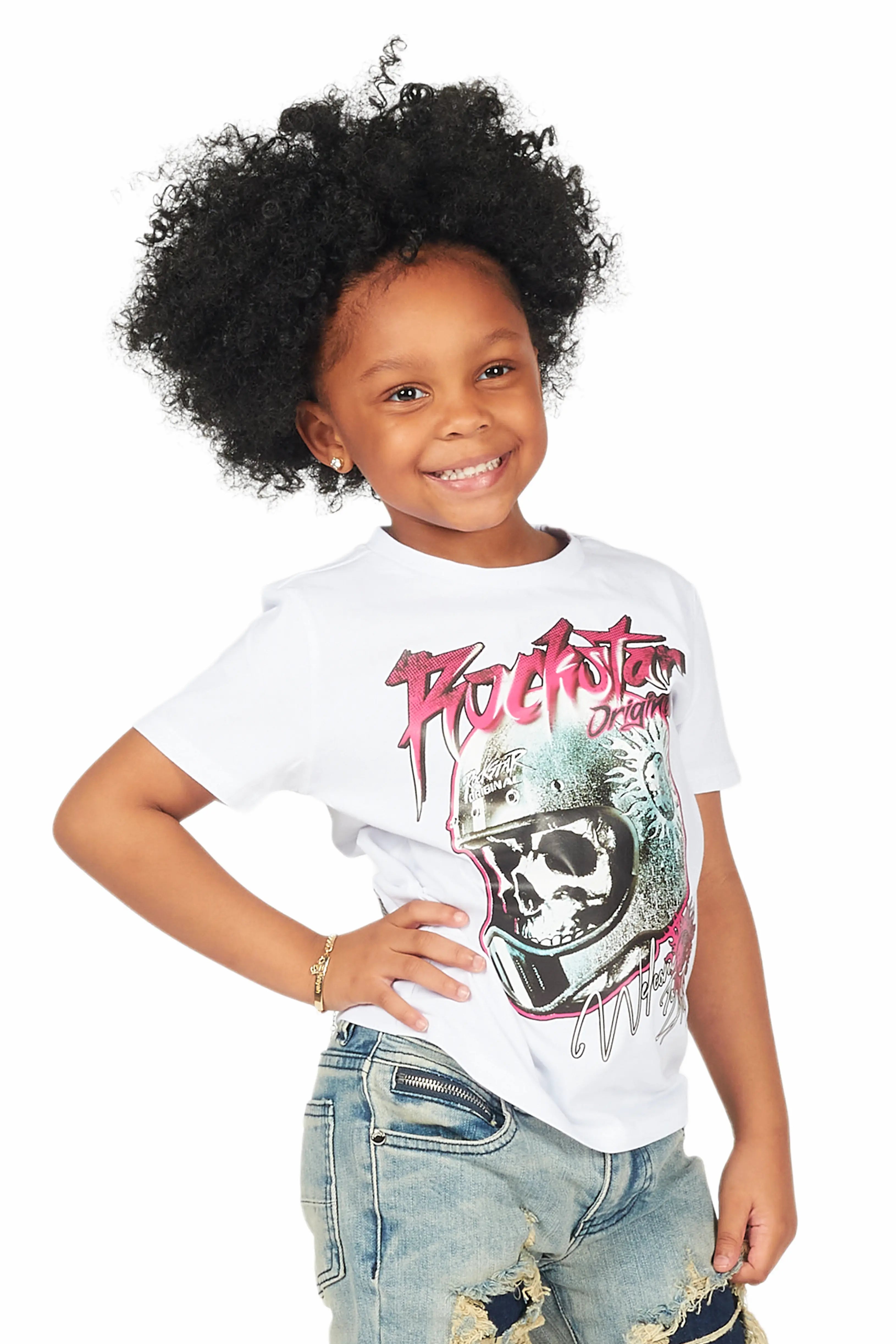 Girls Daija White Graphic T-Shirt