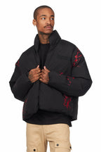 Rabbie Black/Red Puffer Jacket