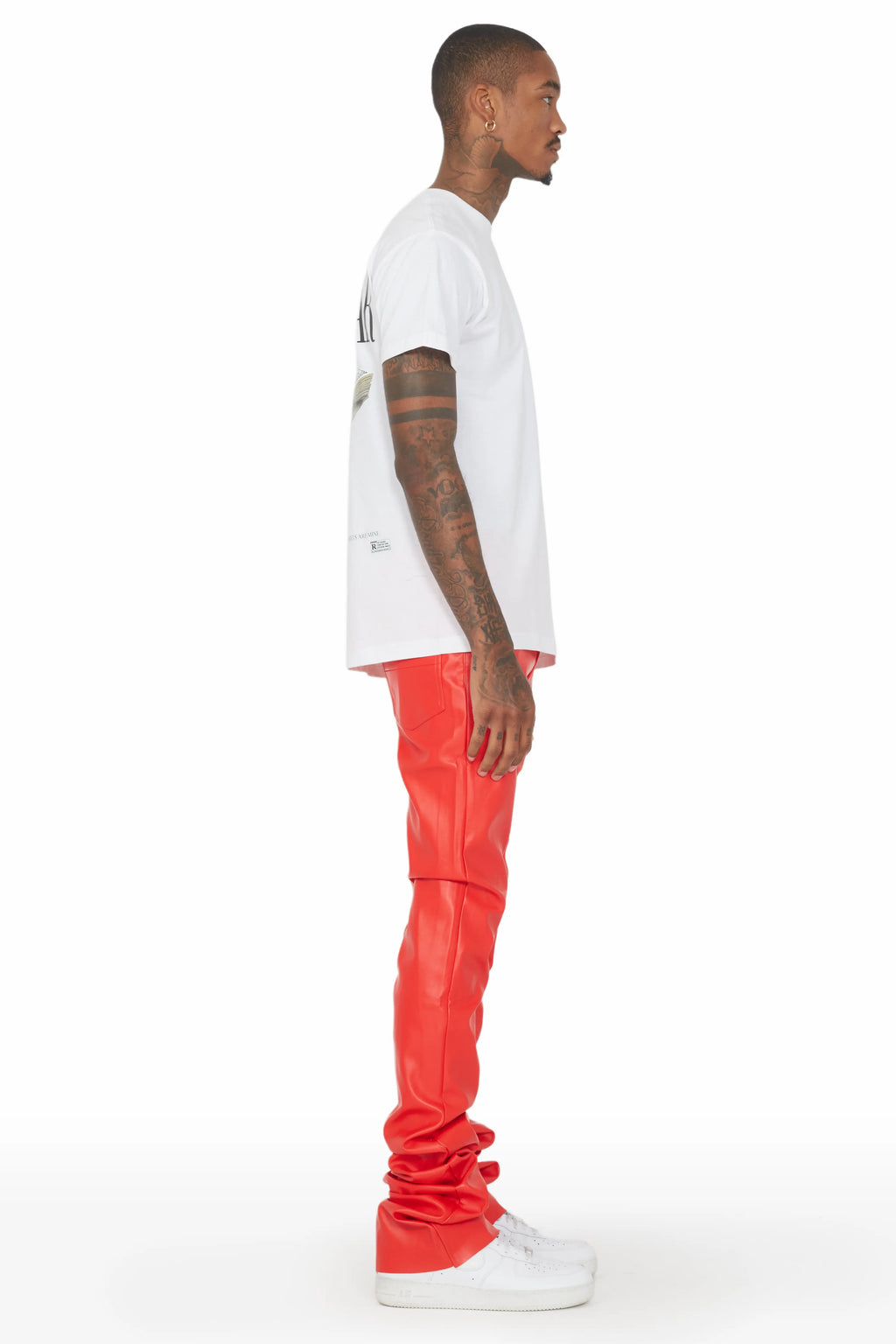 Ricky Red Super Stacked Faux Leather Pant