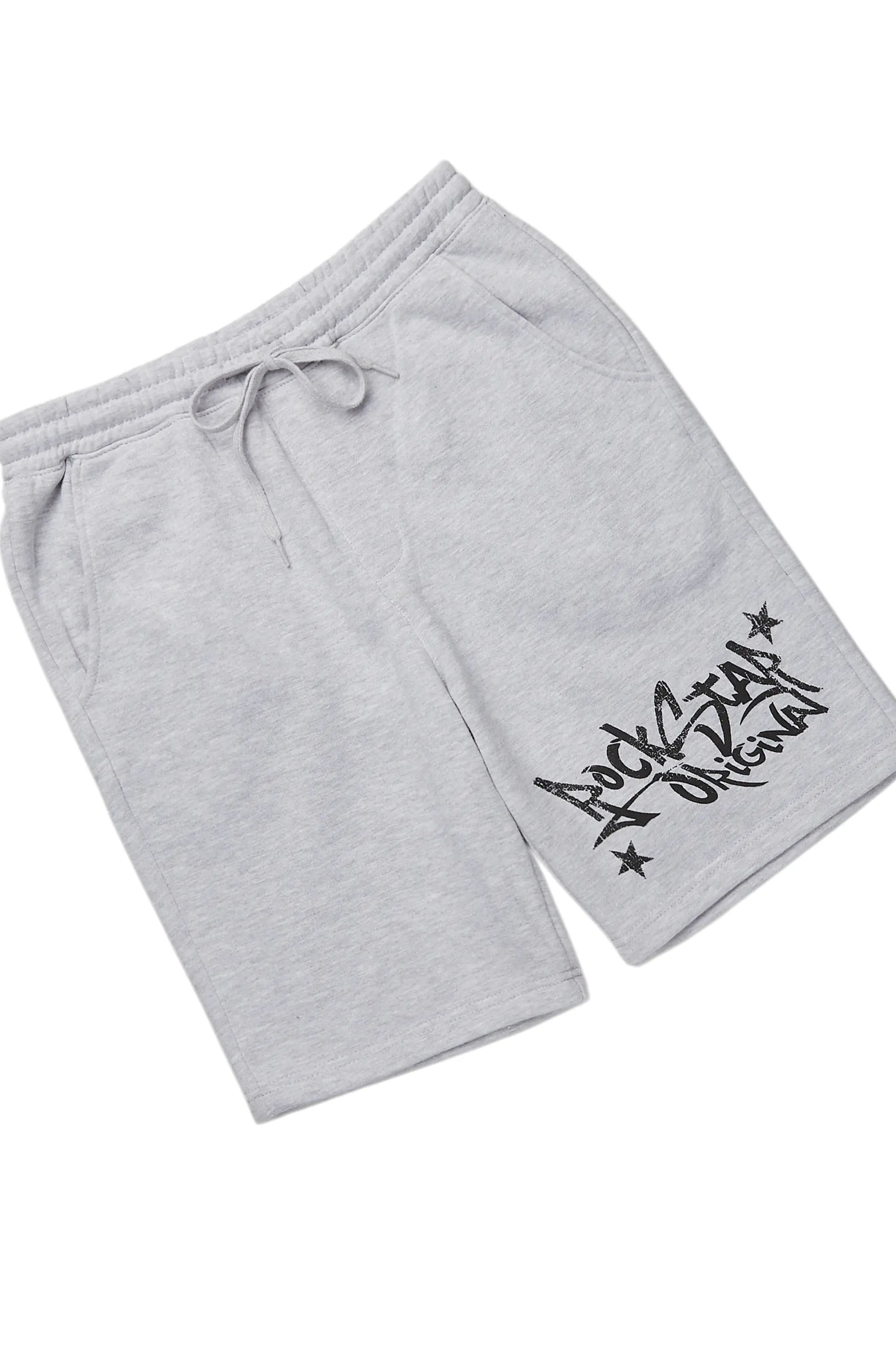 All Seeing Eyes White/Grey Long Sleeve T-Shirt Short Set