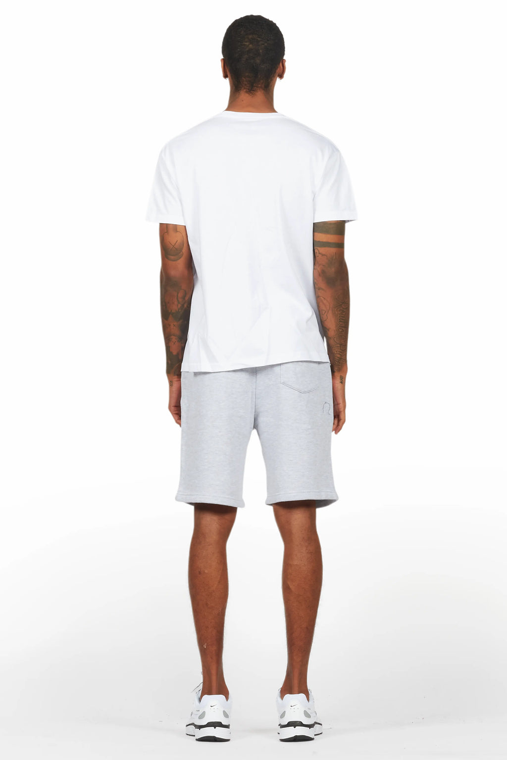 Amos White/Grey Graphic T-Shirt Short Set