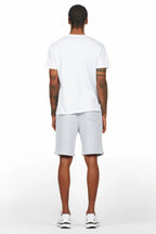 Amos White/Grey Graphic T-Shirt Short Set