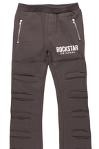 Boys Emilio Vintage Grey Stacked Flare Track Pant