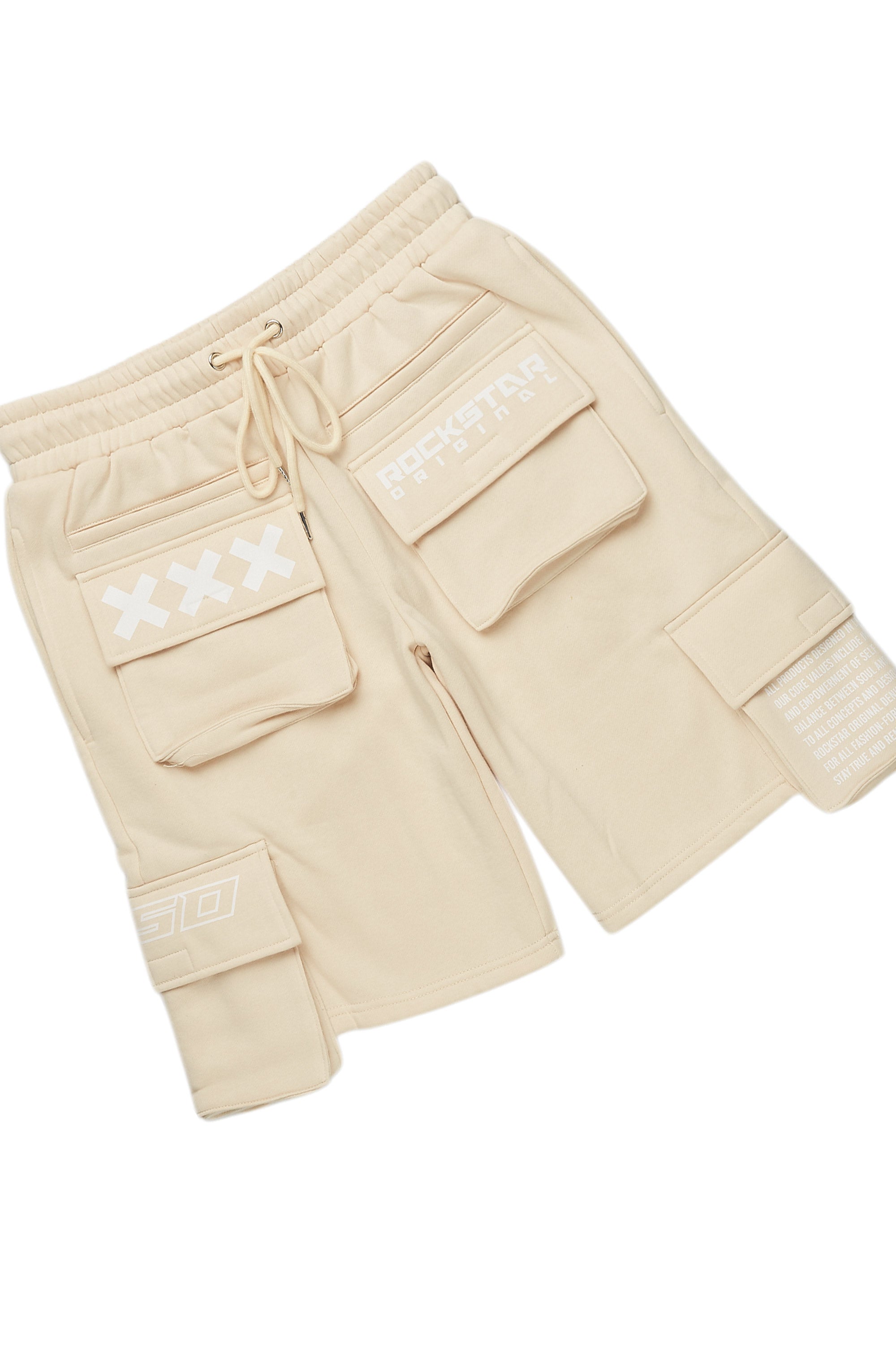 Jash Beige/White Short Set