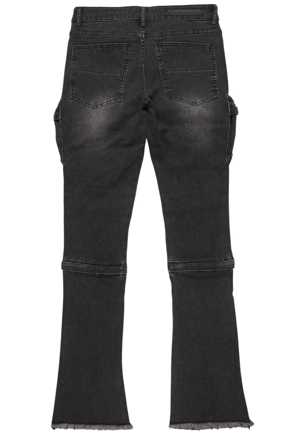 Jan Black Stacked Flare Cargo Jean