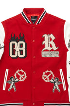 Boys Rune Red Varsity Jacket