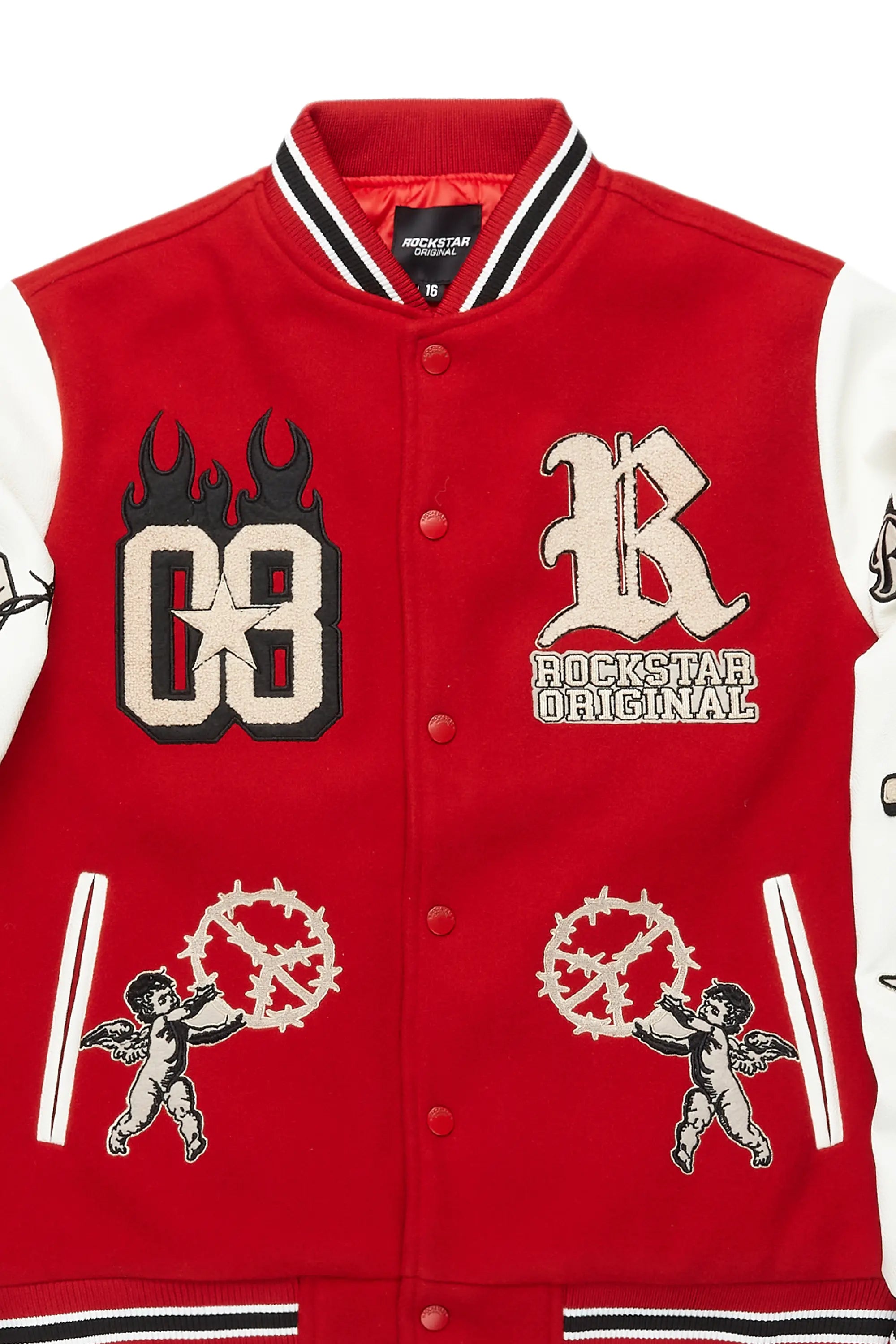 Boys Rune Red Varsity Jacket