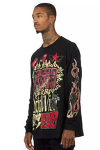 Deangelo Black/Red Long Sleeve Graphic T-Shirt