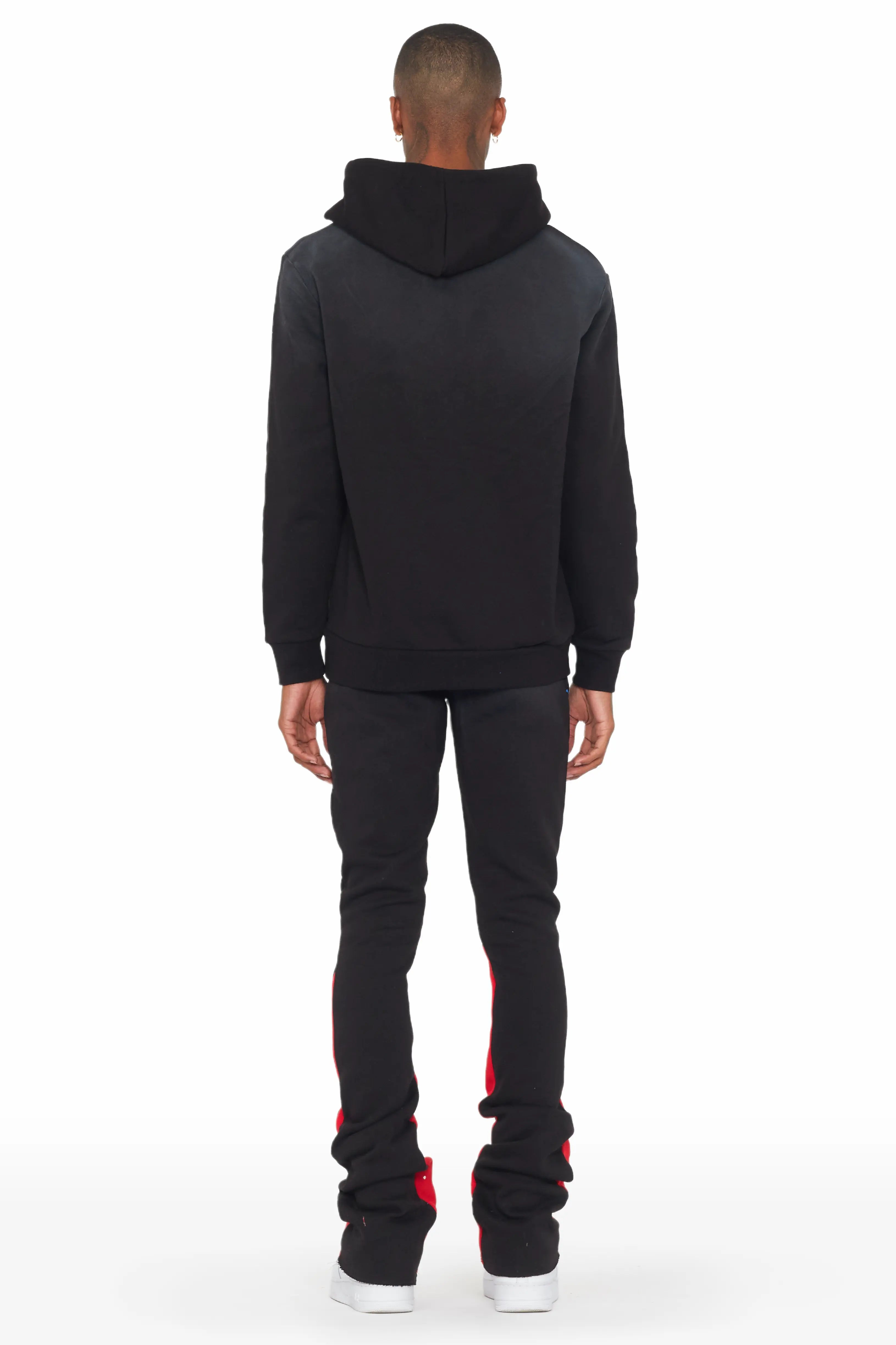 Rockstar Art Dist. Black/Red Hoodie/Stacked Flare Pant Set