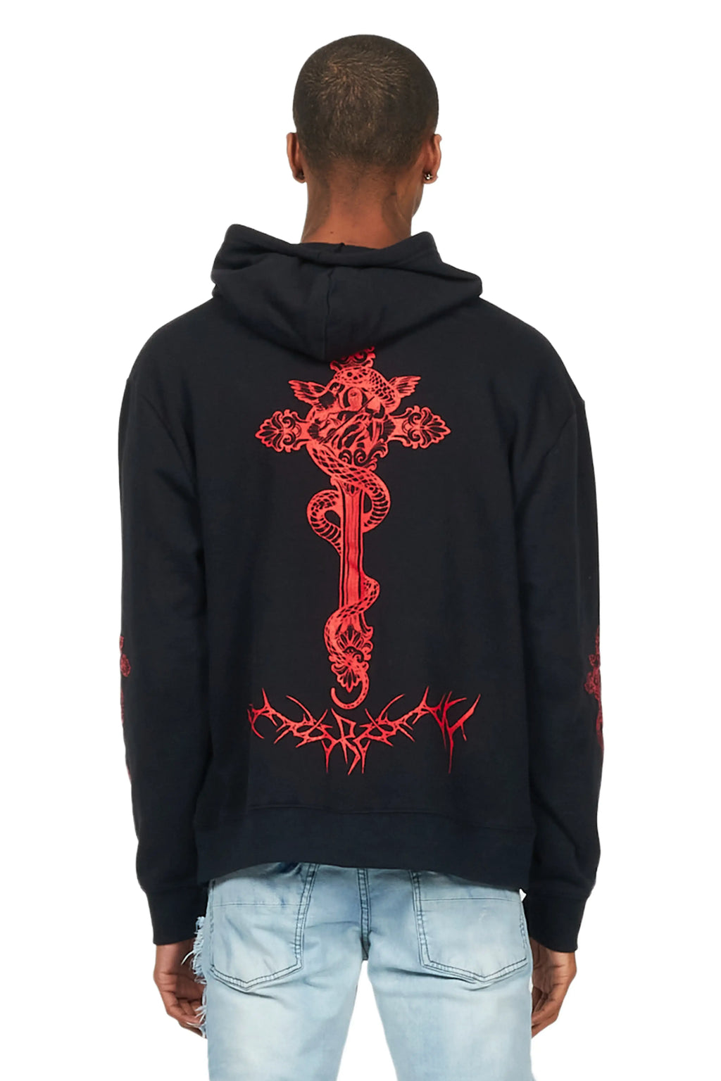 Leander Black Graphic Hoodie