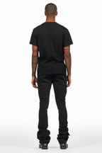 Connor Black T-Shirt/Stacked Flare Track Set
