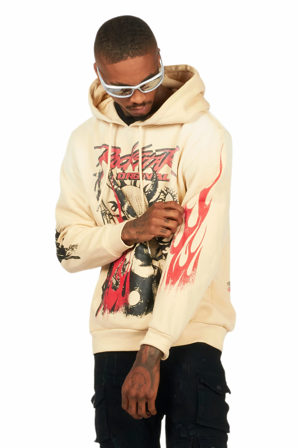 Mercy Beige Graphic Hoodie