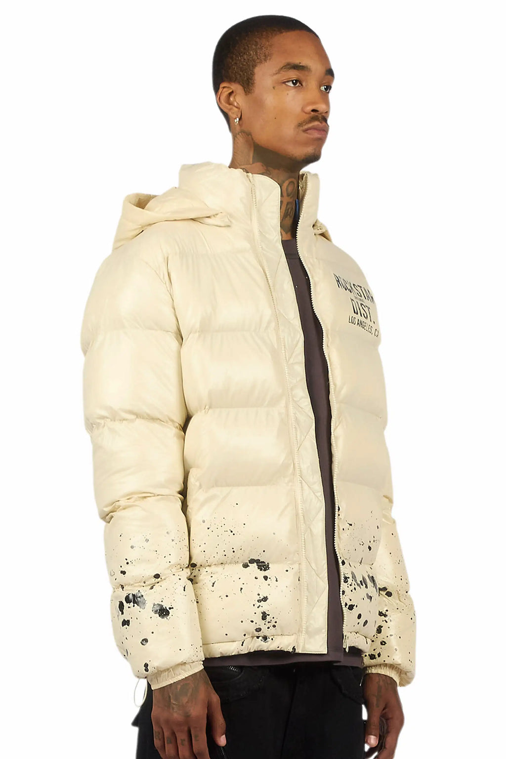 Raffer Beige Heavy Puffer Jacket