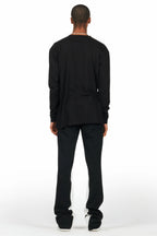 Raffer Black Long Sleeve T-Shirt/Baggy Pant Set