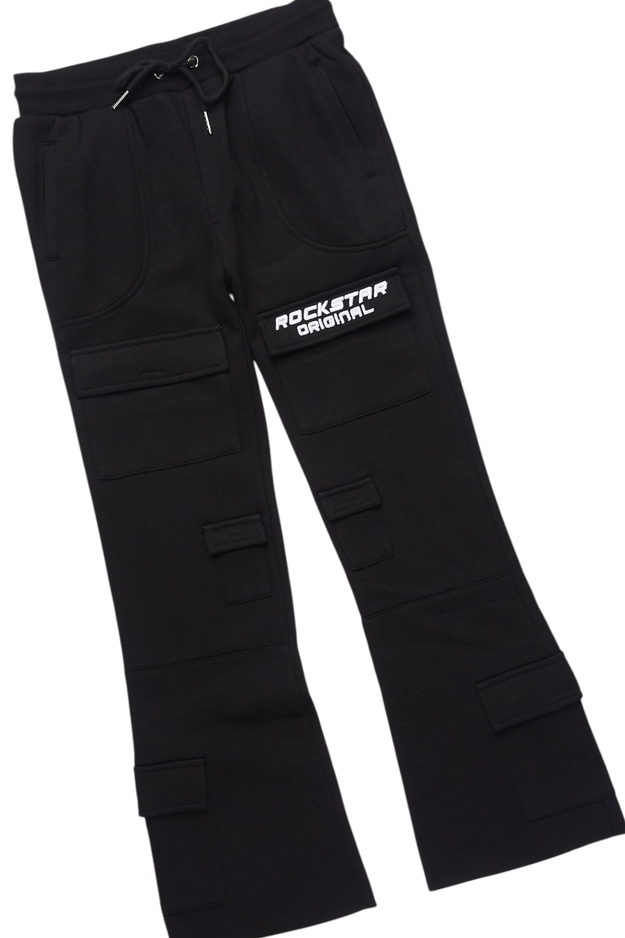 Boys Connor Black T-Shirt Flare Sweat Pant Set