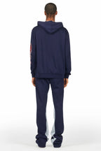 Tidus Navy Hoodie Baggy Fit Pant Track Set