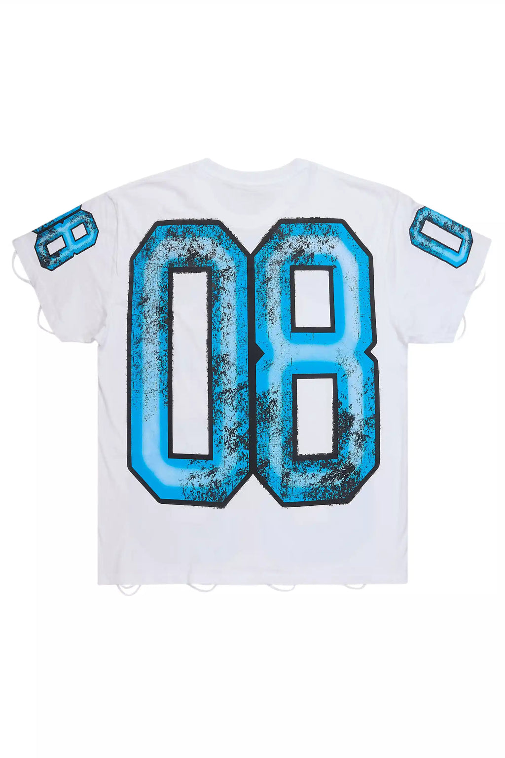 Tariqa White/Blue Oversized T-Shirt
