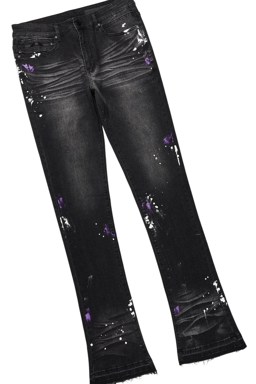 Amos Purple Graphic T-Shirt & Dag Dark Grey Jean Bundle