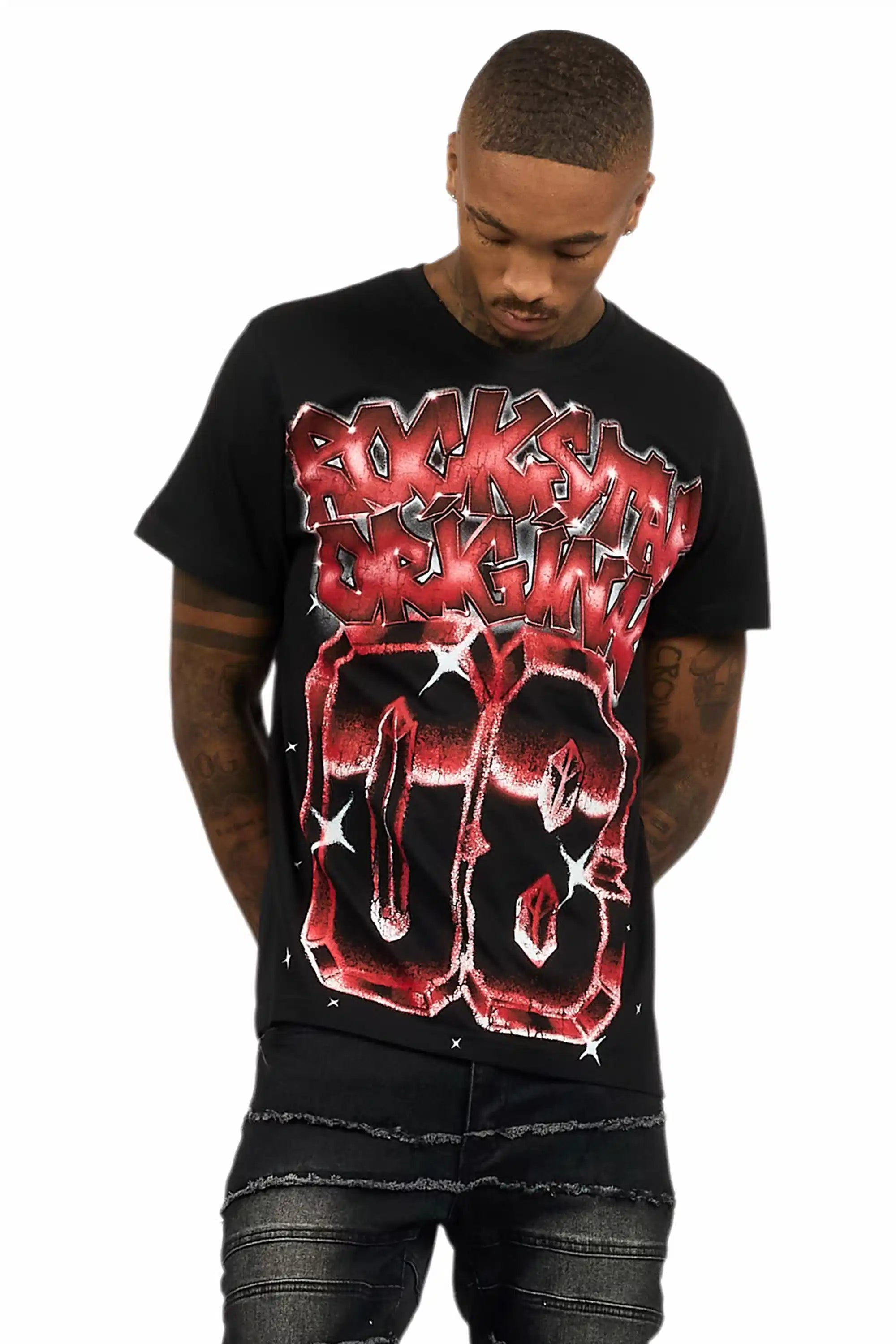 Jaceon Black/Red Graphic T-Shirt