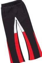Boys Basic Black Stacked Flare Pant Set