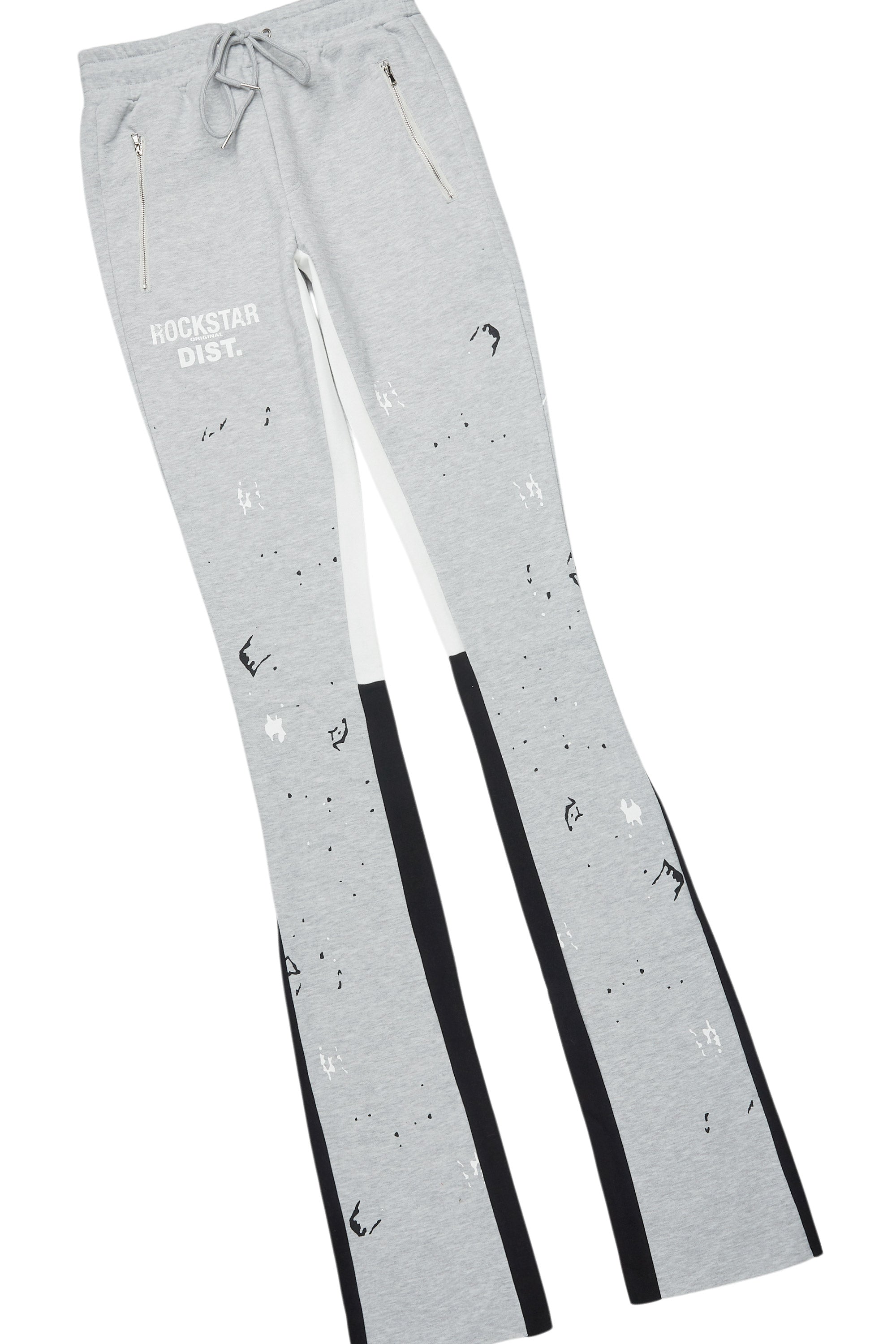 Scottie Heather Grey T-Shirt/Stacked Flare Track Pant Set