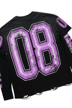 Fields Black/Purple Double Layer T-Shirt/Stacked Baggy Track Pant Set