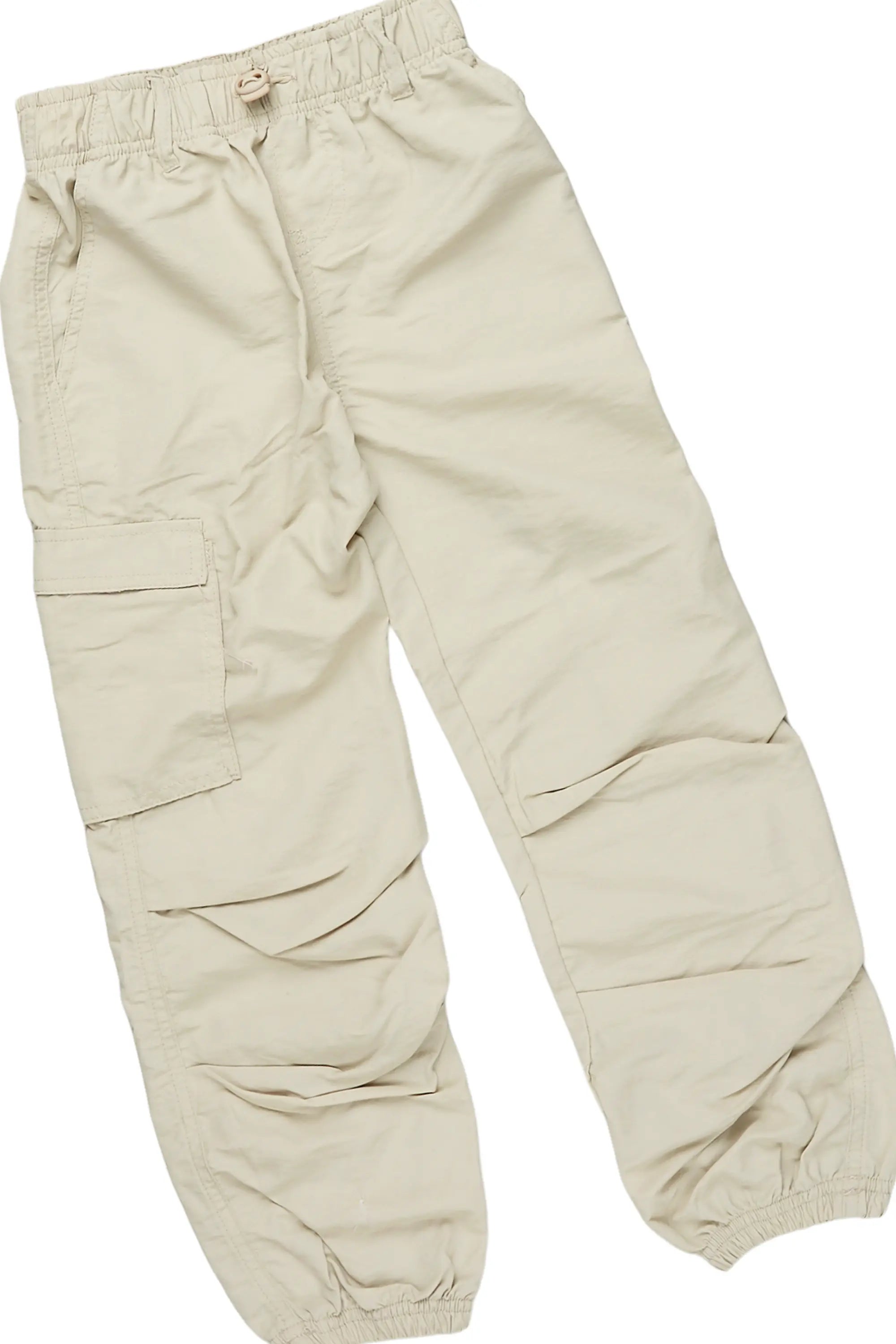 Girls Raisa White/Beige T-Shirt Cargo Jogger Set