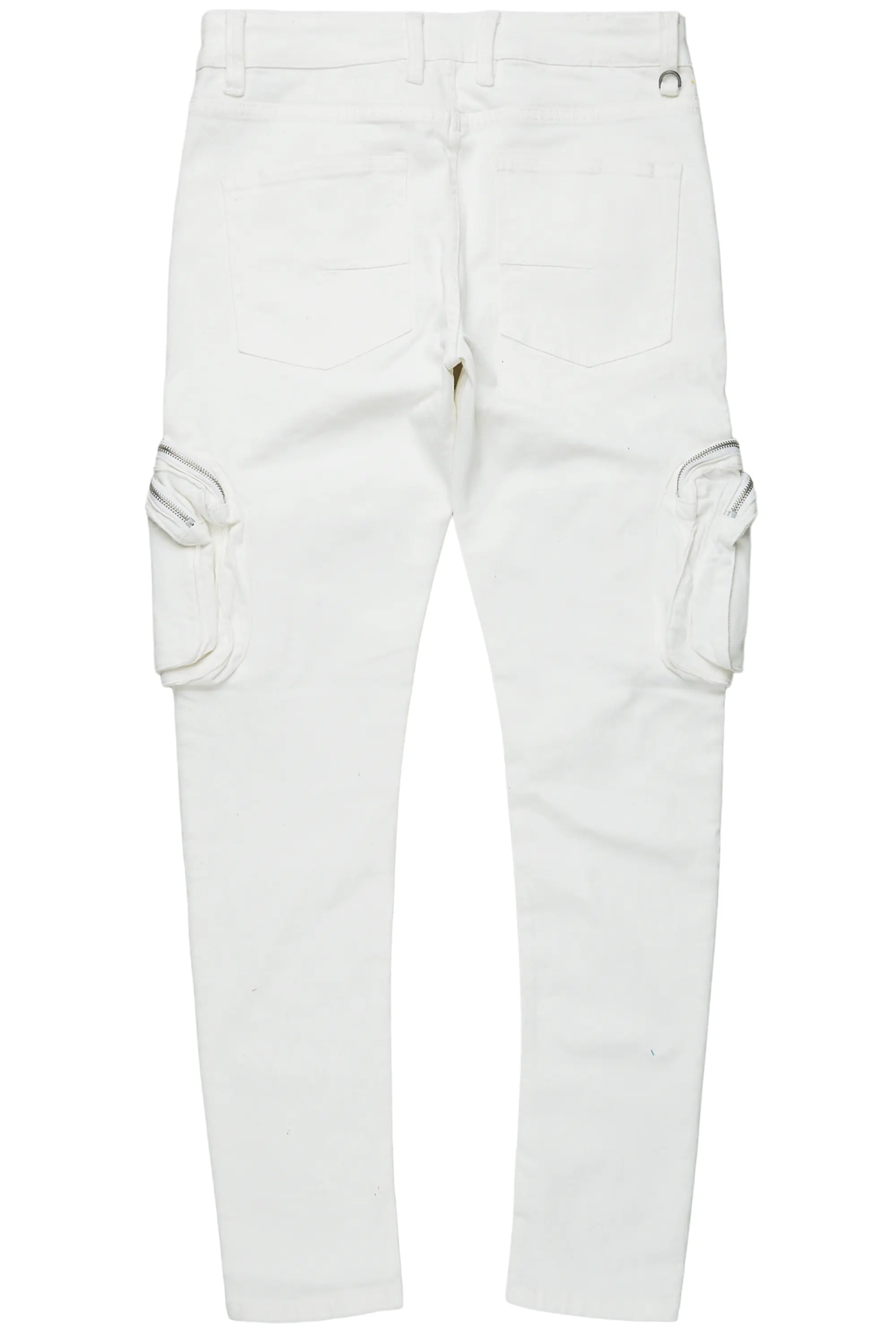 Garren Cream Skinny Fit Cargo Jean