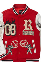 Boys Rune 2.0 Red Varsity Jacket