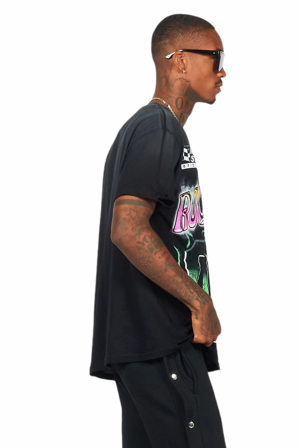 Quito Black Oversize Graphic T-Shirt