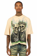 Kingston Beige/Black Boxy Crop T-Shirt