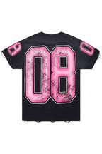 Tariqa Black/Pink Oversized T-Shirt