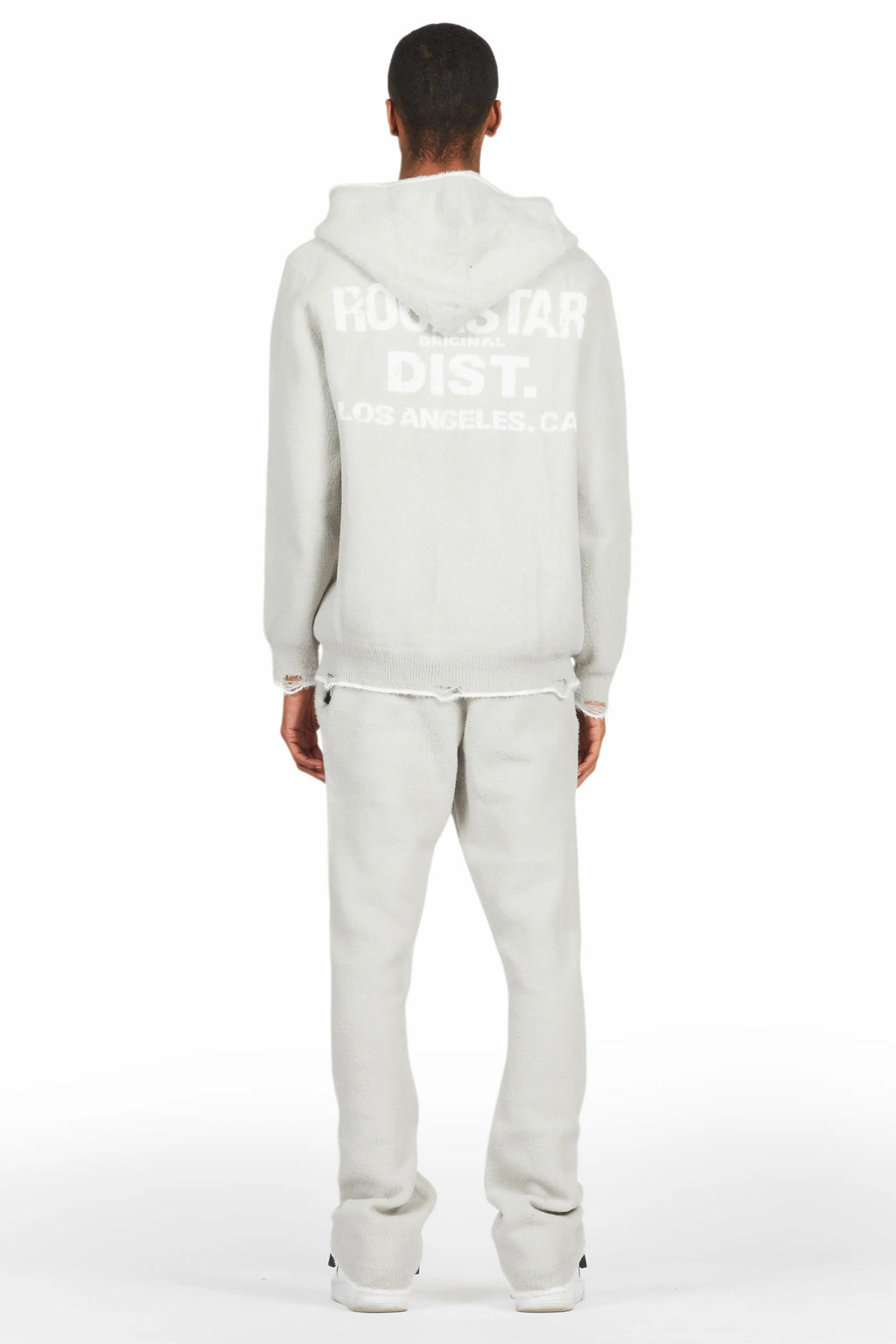 Lake Grey Mohair Knit Track Set