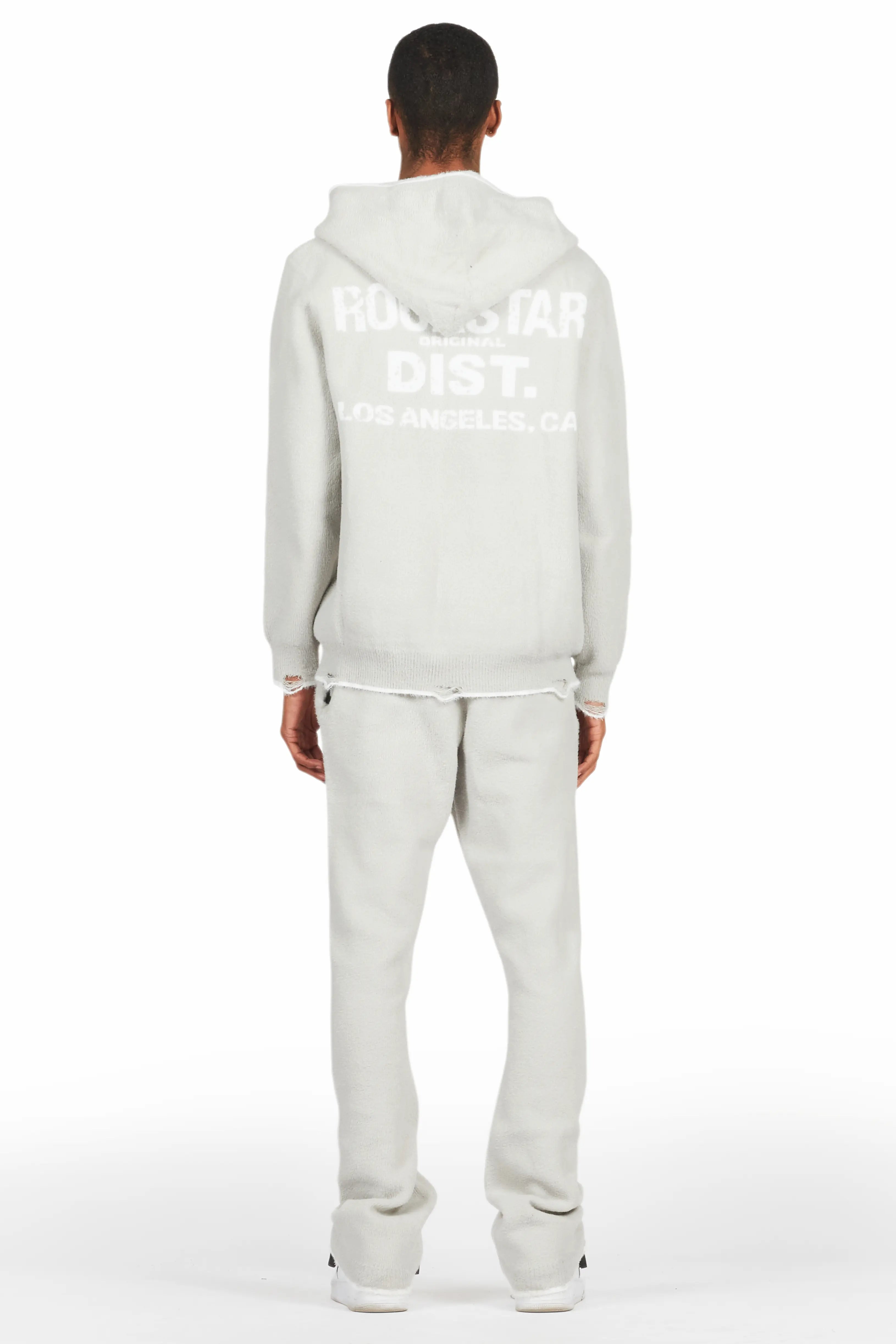 Lake Grey Mohair Knit Track Set