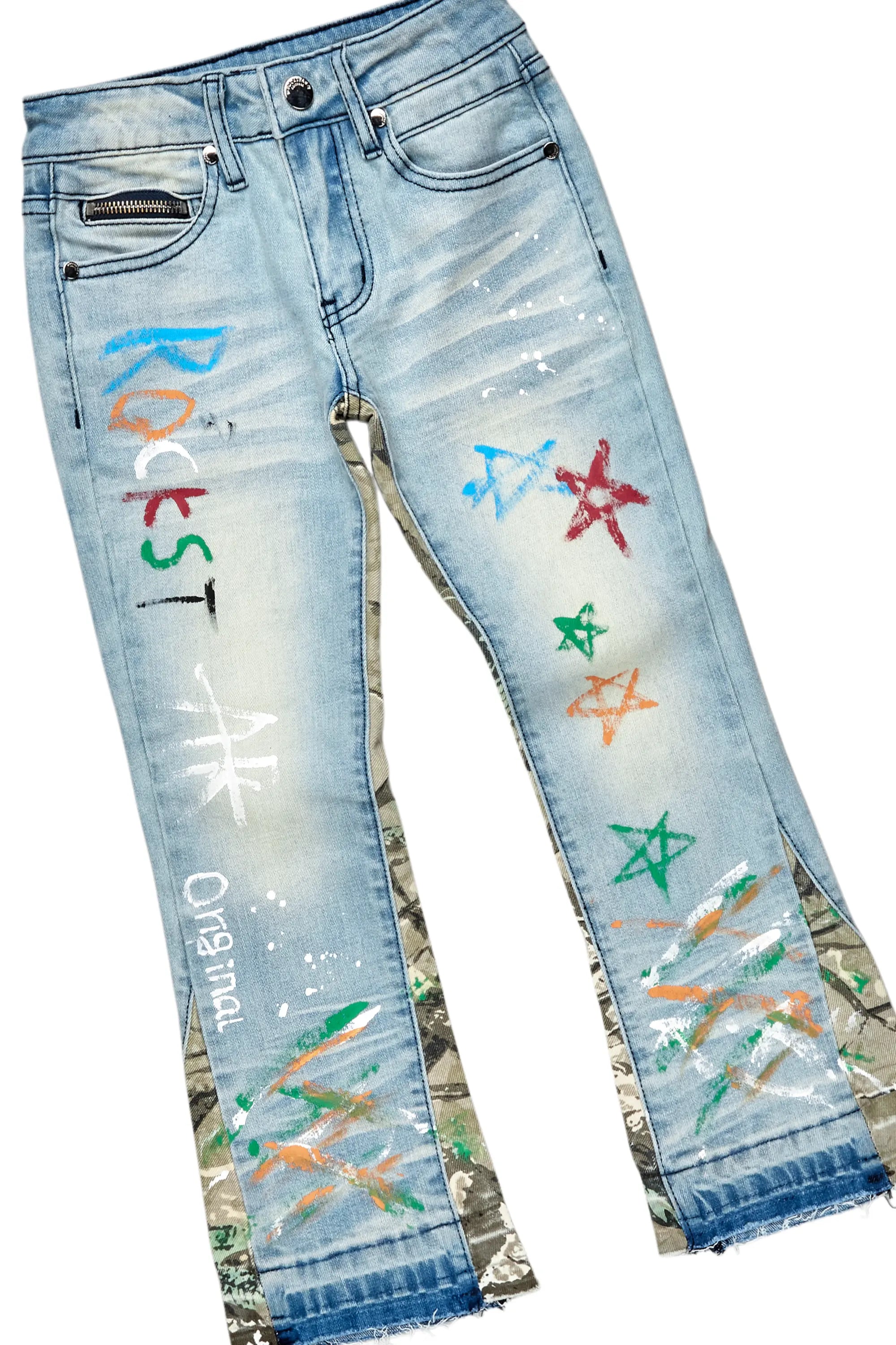 Boys Rainer Red Hoodie/Stacked Flare Jean Set