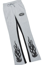 Amos White/Grey Double Layer T-Shirt/Stacked Baggy Pant Set