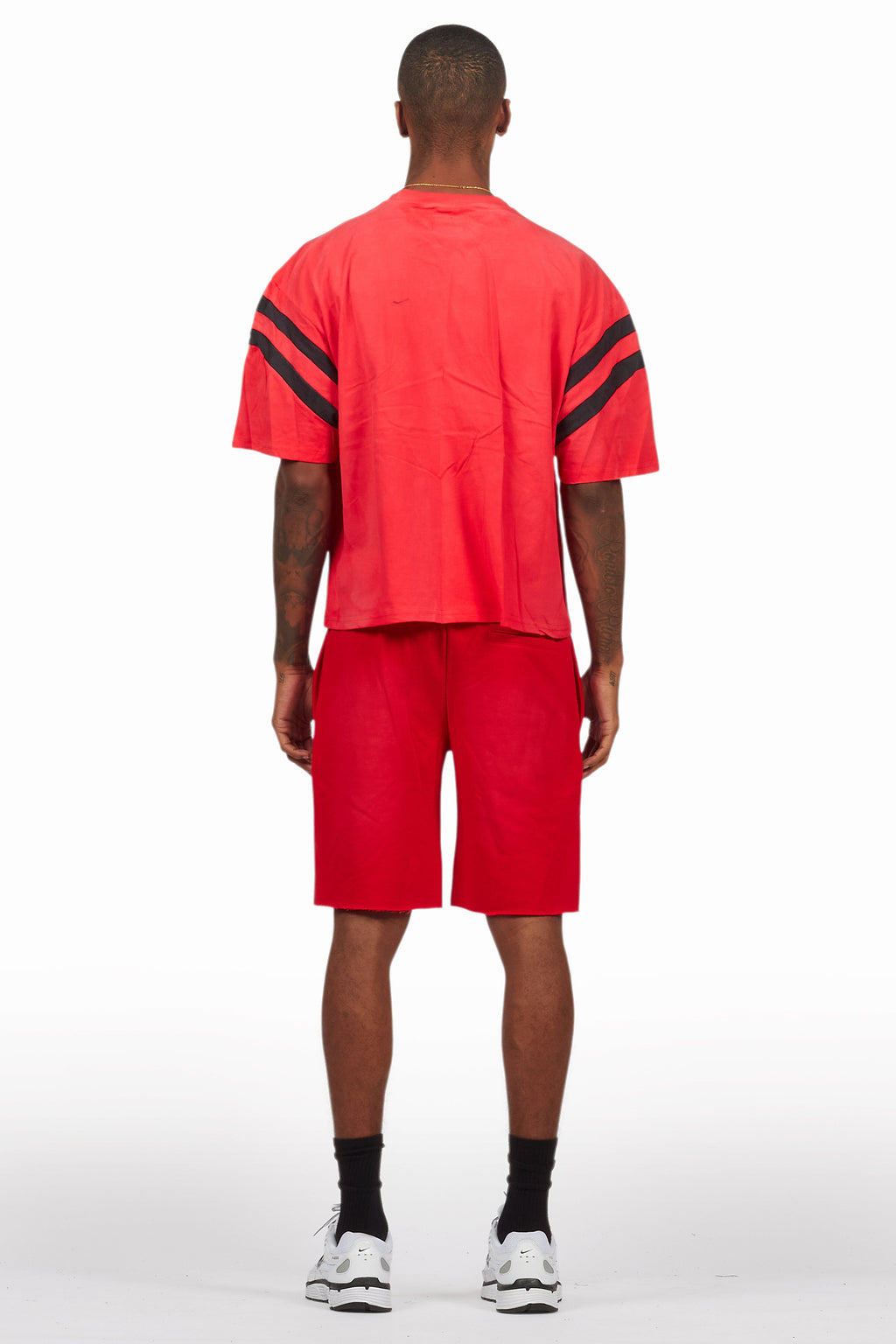 Tumo Red Crop Boxy Tee Short Set