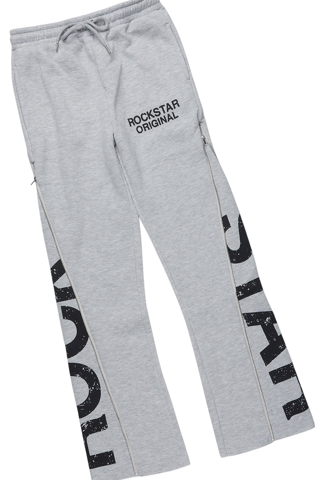 Boys Deniska White/Heather Grey T-Shirt Baggy Stacked Flare Set