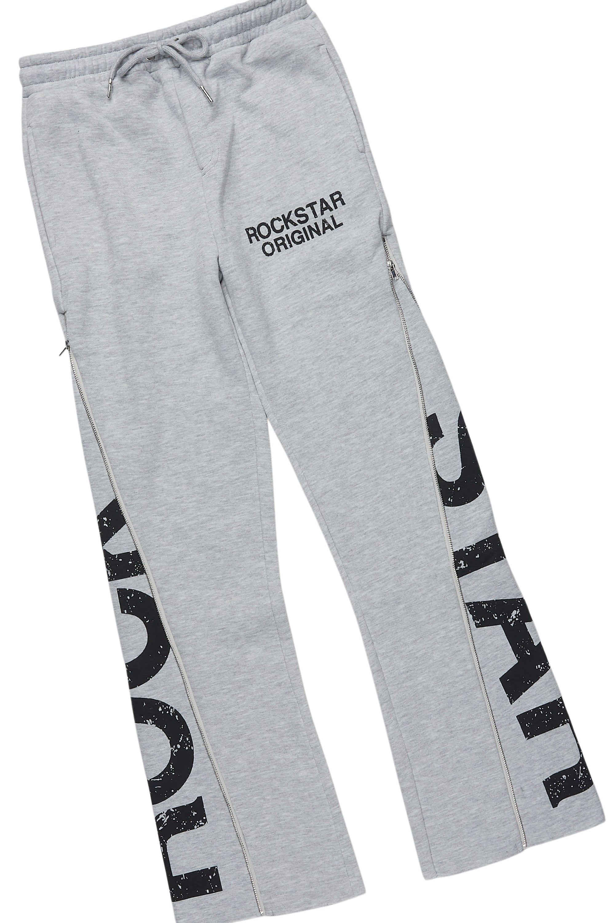 Boys Deniska White/Heather Grey T-Shirt Baggy Stacked Flare Set