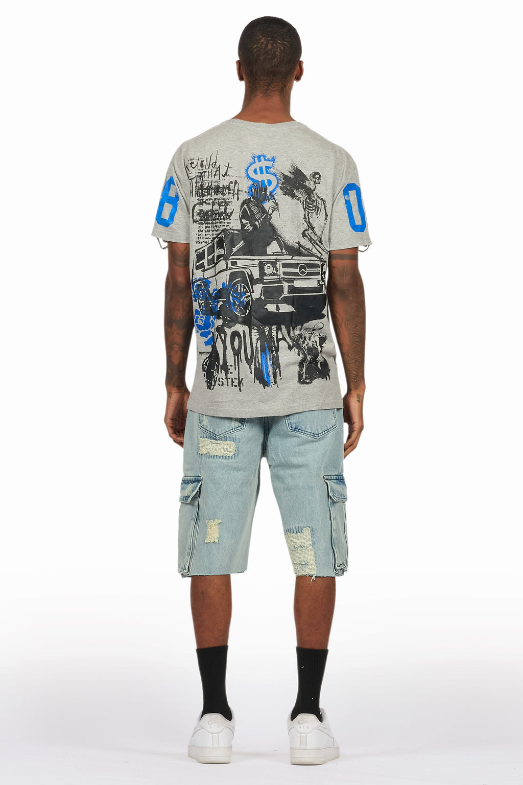 Grill Grey/Light Blue T-Shirt/Denim Short Set