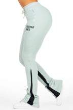 Britini Sage Stacked Track Pant