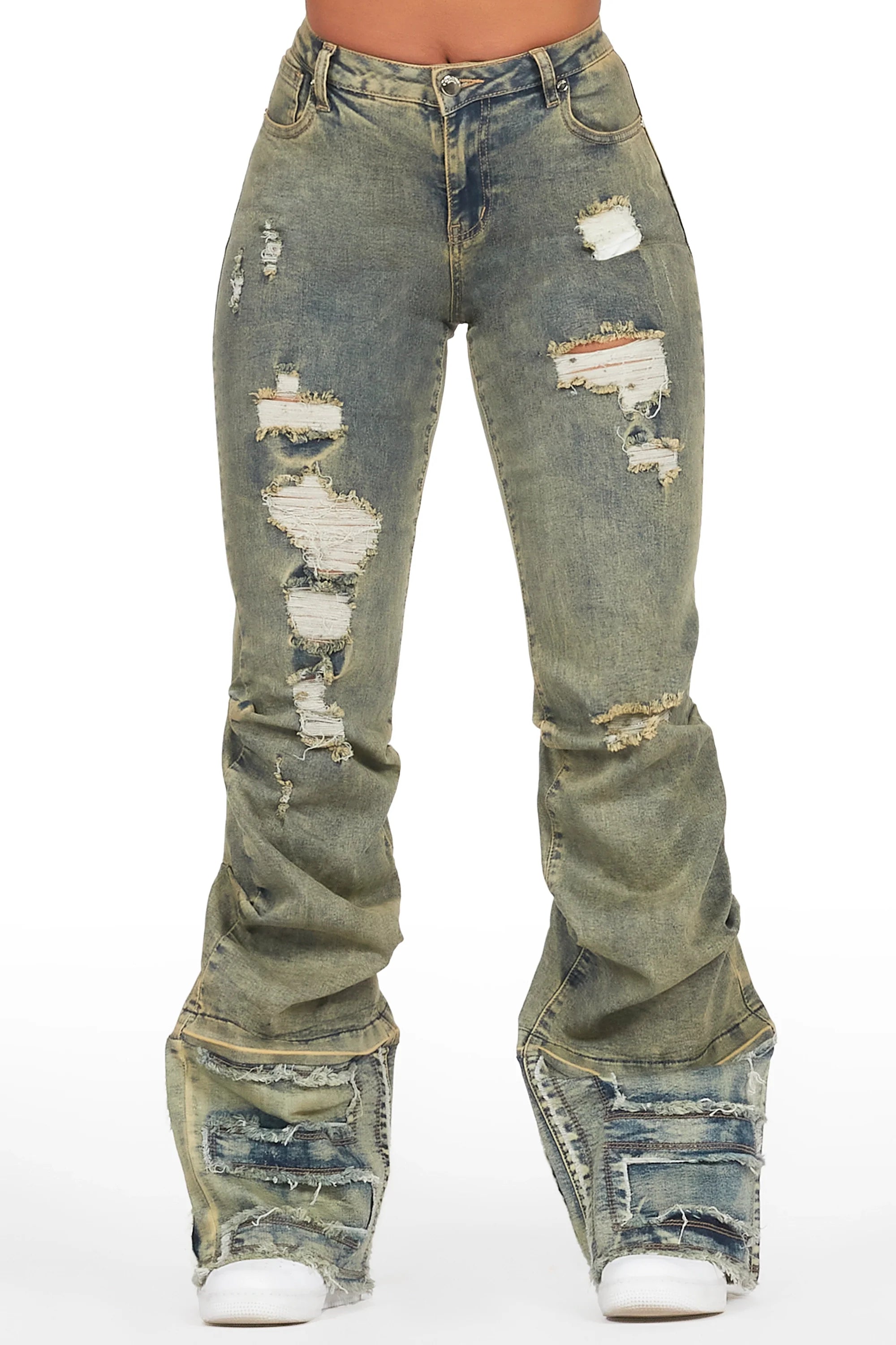 Karan Tinted Wash Baggy Stacked Jean
