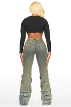 Karan Tinted Wash Baggy Stacked Jean