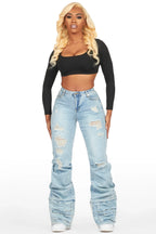 Karan Light Wash Baggy Stacked Jean