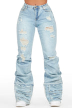 Karan Light Wash Baggy Stacked Jean