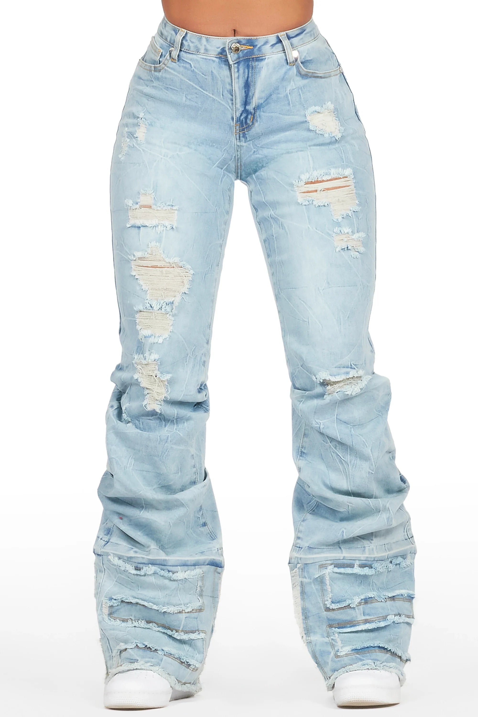 Karan Light Wash Baggy Stacked Jean